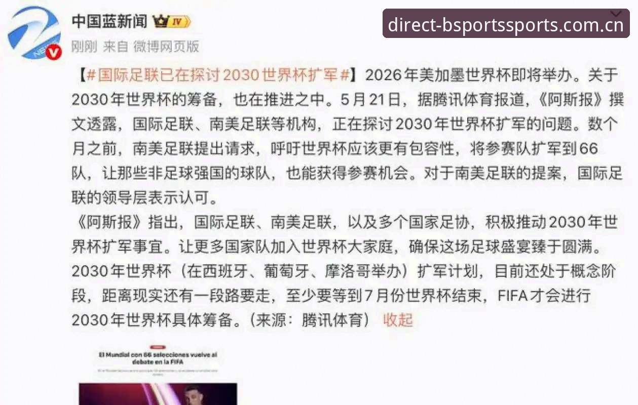 b体育最新版app 2030年世界杯扩军至66队深度分析:中国男足的“天赐良机”与全球足球版图的重新洗牌